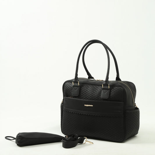 Bella Leather Mother Baby Care Bag - Black