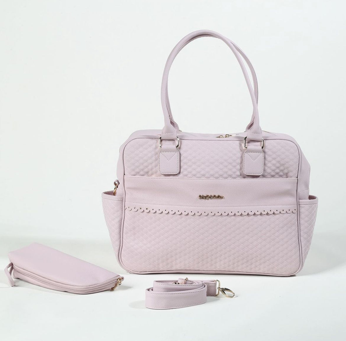 Bella Leather Mother Baby Care Bag - Pink