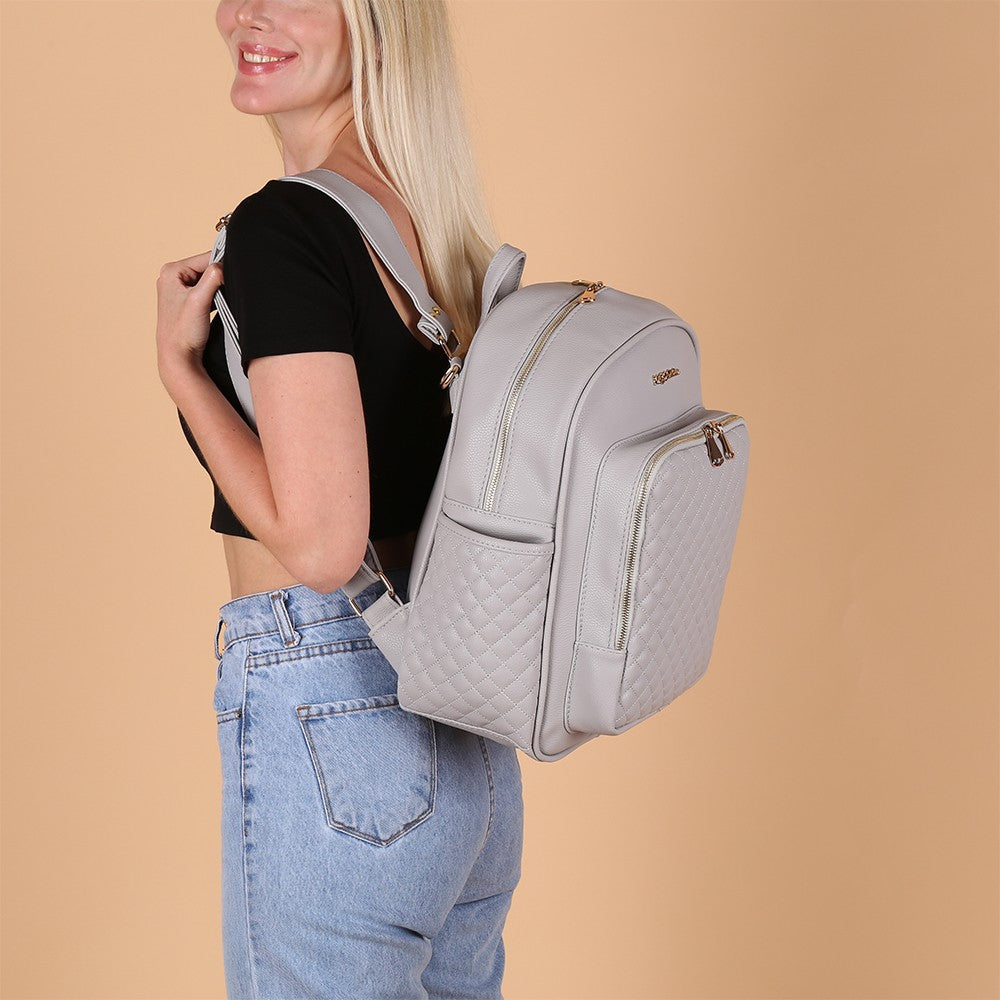 Dust Leather Mother Baby Care Backpack - Gray