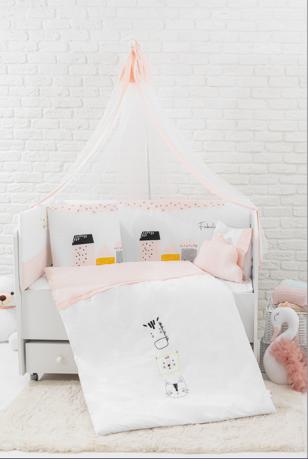 Zebra Kitty Bedding Set - Pink